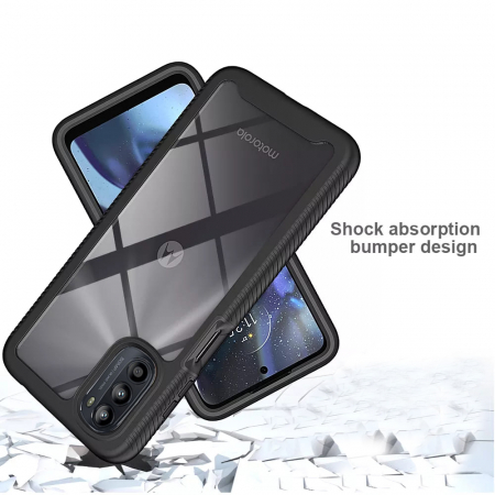 Husa Defense 360 + folie protectie pentru Motorola Moto G52, Negru [1]