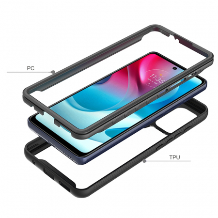 Husa Defense 360 + folie protectie pentru Motorola Moto G60s, Negru [3]