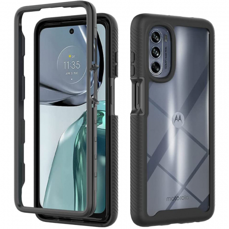 Motorola - Husa Defense 360 + folie protectie pentru Motorola Moto G62, Negru