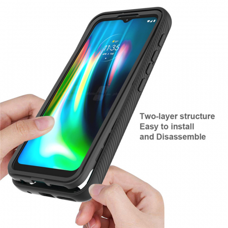 Husa Defense 360 + folie protectie pentru Motorola Moto G9 Play, Negru [4]