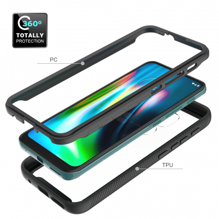 Husa Defense 360 + folie protectie pentru Motorola Moto G9 Play, Negru [1]
