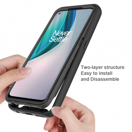 Husa Defense 360 + folie protectie pentru OnePlus Nord N100, Negru [3]