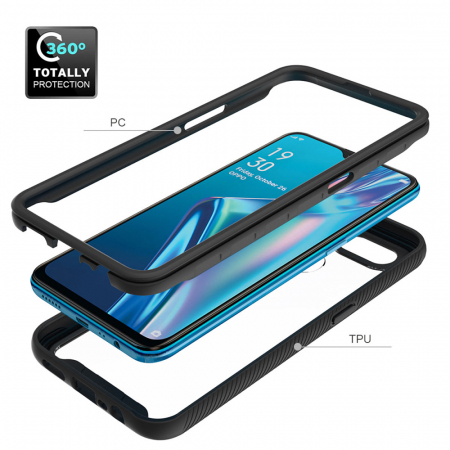 Husa Defense 360 + folie protectie pentru OPPO A12, Negru [1]