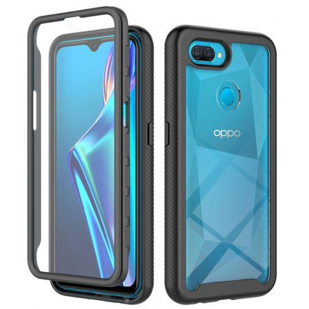Oppo A12 - Husa Defense 360 + folie protectie pentru OPPO A12, Negru