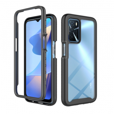 Oppo A16 - Husa Defense 360 + folie protectie pentru OPPO A16 / A53s 5G, Negru