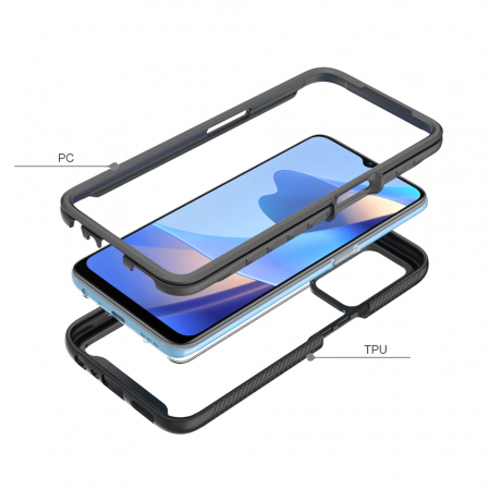 Husa Defense 360 + folie protectie pentru OPPO A16 / A53s 5G, Negru [1]