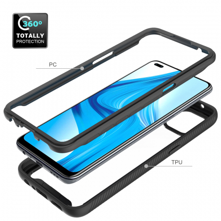 Husa Defense 360 + folie protectie pentru OPPO Reno4 Lite, Negru [1]