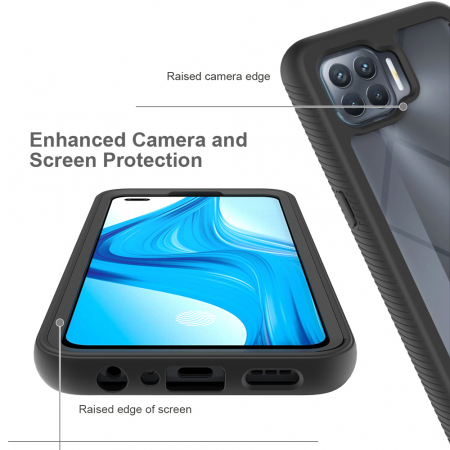 Husa Defense 360 + folie protectie pentru OPPO Reno4 Lite, Negru [2]