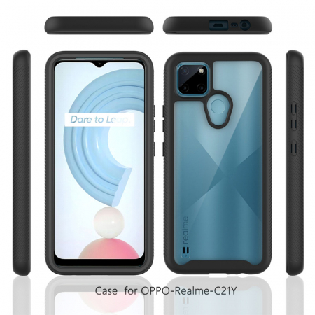 Husa Defense 360 + folie protectie pentru Realme C21Y, Negru [5]