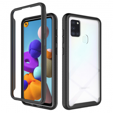 Galaxy A21s - Husa Defense 360 + folie protectie pentru Samsung Galaxy A21s, Negru