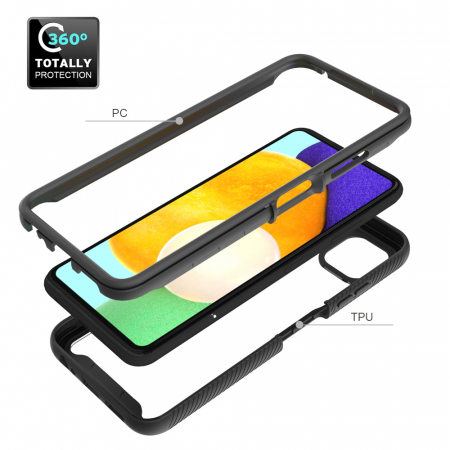 Husa Defense 360 + folie protectie pentru Samsung Galaxy A22 5G, Negru [1]