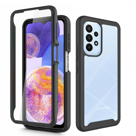 Galaxy A23 4G - Husa Defense 360 + folie protectie pentru Samsung Galaxy A23 4G, Negru