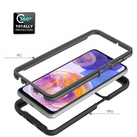 Husa Defense 360 + folie protectie pentru Samsung Galaxy A23 4G, Negru [3]