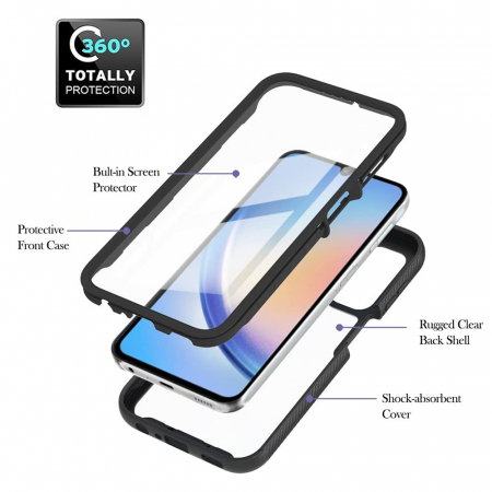 Husa Defense 360 + folie protectie pentru Samsung Galaxy A24, Negru [2]