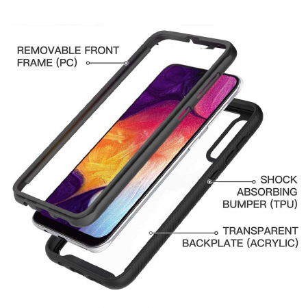 Husa Defense 360 + folie protectie pentru Samsung Galaxy A50, Negru [1]