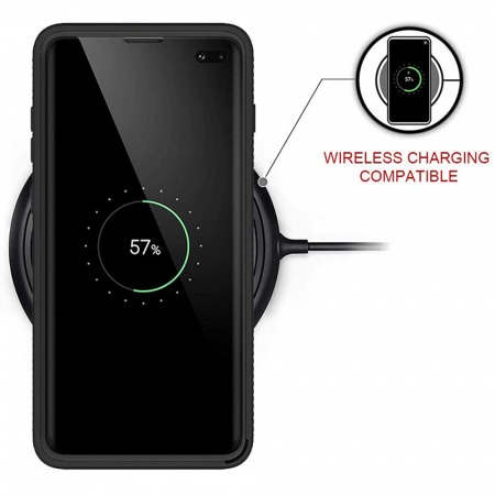 Husa Defense 360 + folie protectie pentru Samsung Galaxy S10+, Negru [2]