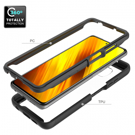 Husa Defense 360 + folie protectie pentru Xiaomi Poco X3 NFC, Negru [1]