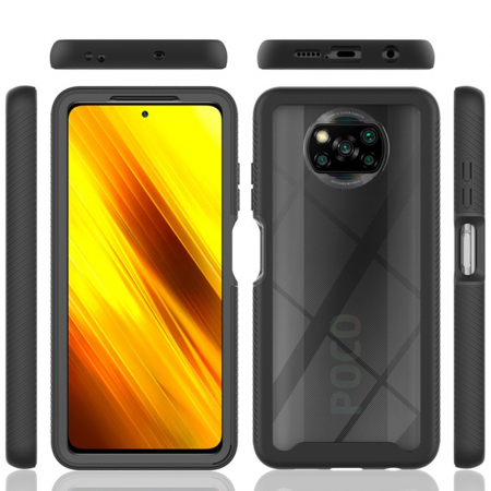 Husa Defense 360 + folie protectie pentru Xiaomi Poco X3 NFC, Negru [5]