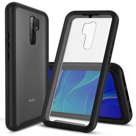 Xiaomi Redmi 9 - Husa Defense 360 + folie protectie pentru Xiaomi Redmi 9, Negru