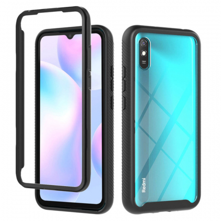 Xiaomi Redmi 9A - Husa Defense 360 + folie protectie pentru Xiaomi Redmi 9A, Negru