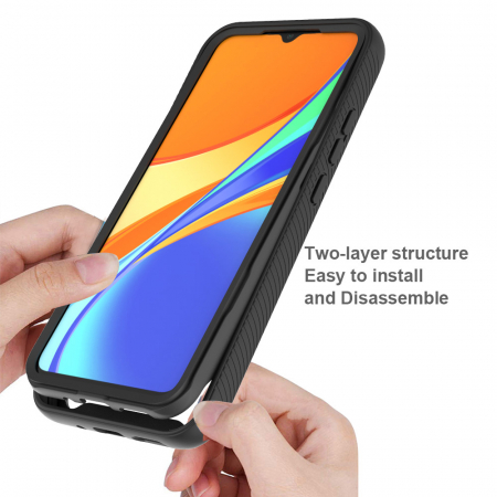 Husa Defense 360 + folie protectie pentru Xiaomi Redmi 9C, Negru [2]