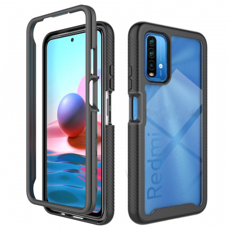 Xiaomi Redmi 9T - Husa Defense 360 + folie protectie pentru Xiaomi Redmi 9T, Negru