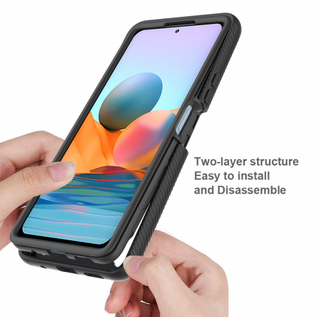 Husa Defense 360 + folie protectie pentru Xiaomi Redmi Note 10 / 10S, Negru [2]