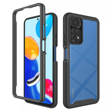 Xiaomi Redmi Note 11 / 11S - Husa Defense 360 + folie protectie pentru Xiaomi Redmi Note 11 / 11S, Negru