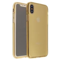 Husa Full TPU 360 (fata + spate) iPhone X, Gold Transparent [0]