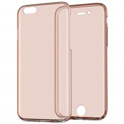 Husa Full TPU 360 (fata + spate) pentru Apple iPhone 6 / 6S, Rose Gold Transparent [2]