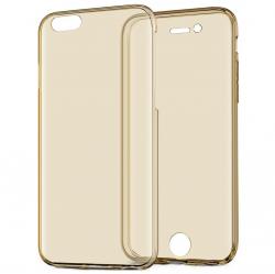 Husa Full TPU 360 (fata + spate) pentru Apple iPhone 7, Gold Transparent [1]