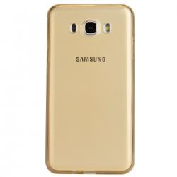 Husa Full TPU 360 (fata + spate) pentru Samsung Galaxy J7 (2016), Gold Transparent [1]