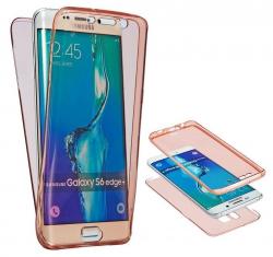 Husa Full TPU 360 (fata + spate) pentru Samsung Galaxy S6 Edge Plus, Rose Gold Transparent [0]