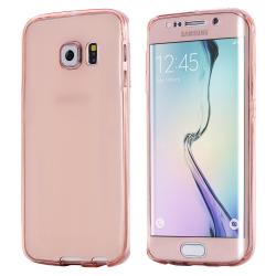 Husa Full TPU 360 (fata + spate) pentru Samsung Galaxy S6 Edge Plus, Rose Gold Transparent [1]