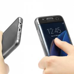 Husa Full TPU 360 (fata + spate) pentru Samsung Galaxy S7 Edge, Gri transparent [2]