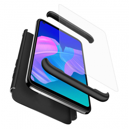 Huawei P40 Lite E - Husa GKK 360 + folie protectie pentru Huawei P40 Lite E, Negru