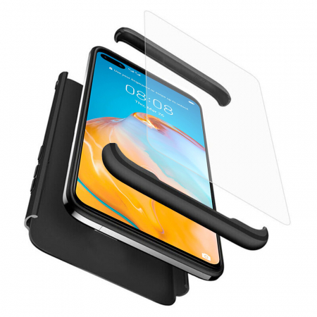 Huawei P40 - Husa GKK 360 + folie protectie pentru Huawei P40, Negru