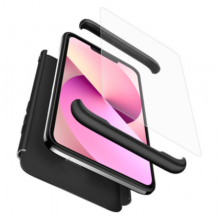 iPhone - Husa GKK 360 + folie protectie pentru iPhone 13 Mini, Negru