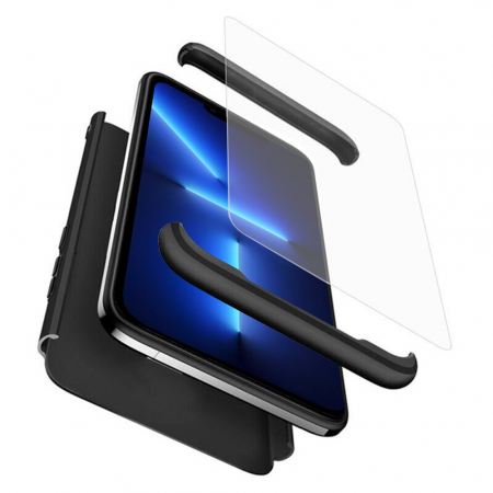 iPhone 13 Pro Max - Husa GKK 360 + folie protectie pentru iPhone 13 Pro Max, Negru