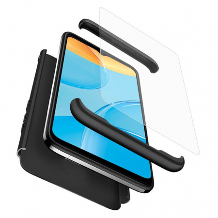 Oppo A15 - Husa GKK 360 + folie protectie pentru OPPO A15 / A15s, Negru