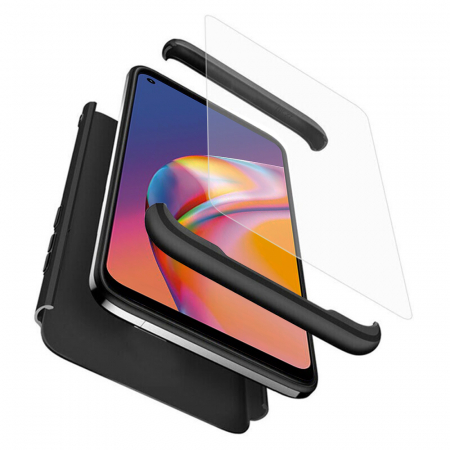 Oppo Reno5 Lite - Husa GKK 360 + folie protectie pentru OPPO Reno5 Lite, Negru