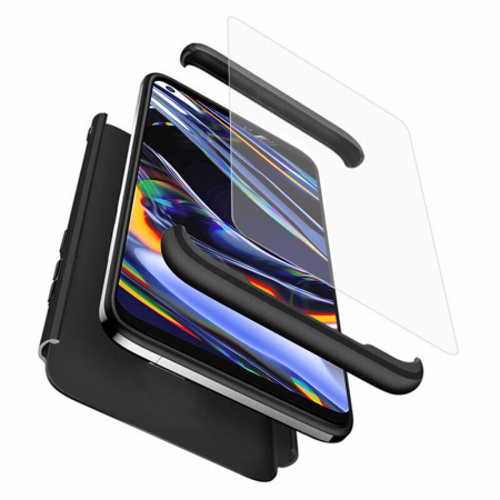 Realme - Husa GKK 360 + folie protectie pentru Realme 7 Pro, Negru