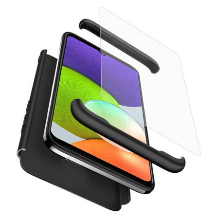 Galaxy A22 4G - Husa GKK 360 + folie protectie pentru Samsung Galaxy A22 4G, Negru