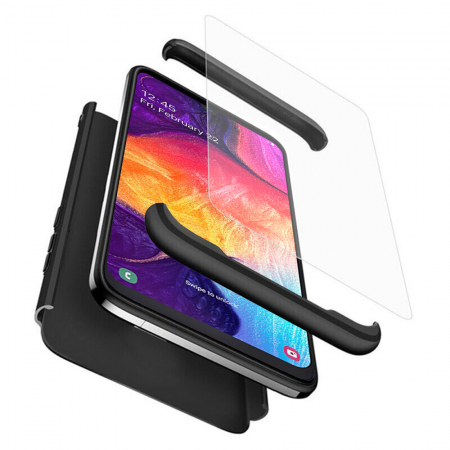 Galaxy A50 - Husa GKK 360 + folie protectie pentru Samsung Galaxy A50, Negru