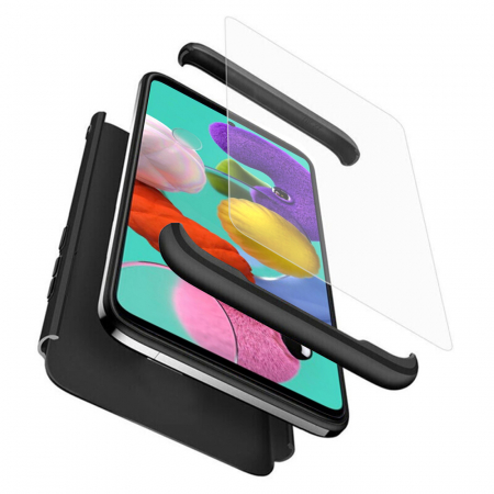 Galaxy A51 - Husa GKK 360 + folie protectie pentru Samsung Galaxy A51, Negru