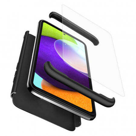 Galaxy A52 5G - Husa GKK 360 + folie protectie pentru Samsung Galaxy A52 5G, Negru