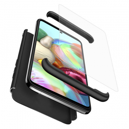 Galaxy A71 - Husa GKK 360 + folie protectie pentru Samsung Galaxy A71, Negru