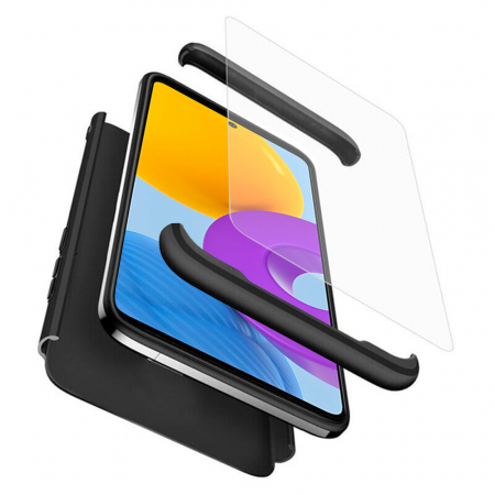 Galaxy M52 5G - Husa GKK 360 + folie protectie pentru Samsung Galaxy M52 5G, Negru