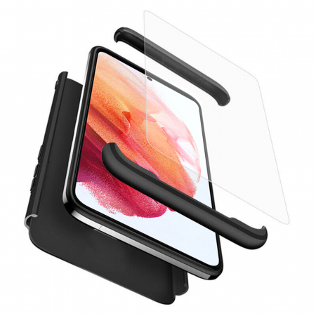 Galaxy S21 - Husa GKK 360 + folie protectie pentru Samsung Galaxy S21, Negru