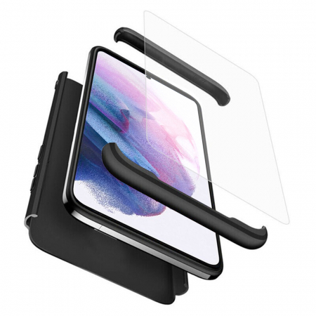 Galaxy S21 Plus - Husa GKK 360 + folie protectie pentru Samsung Galaxy S21 Plus, Negru
